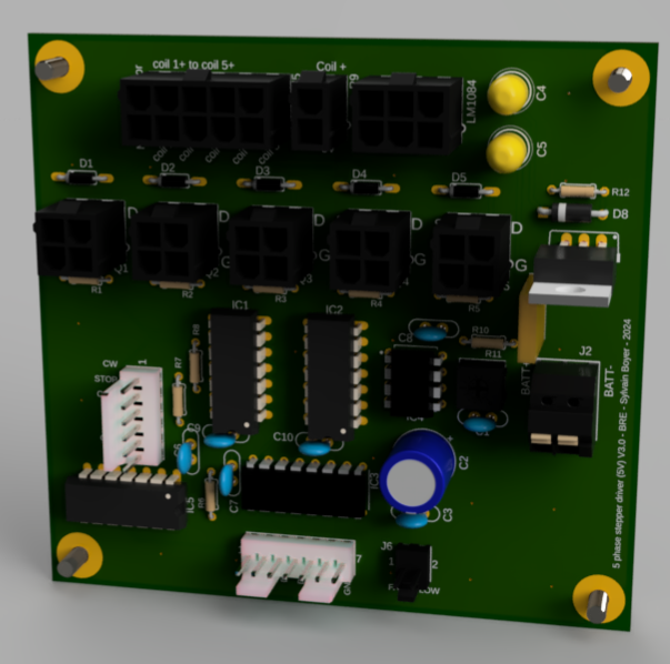 Custom 5-Phase Stepper Driver for Optical Turntable Control